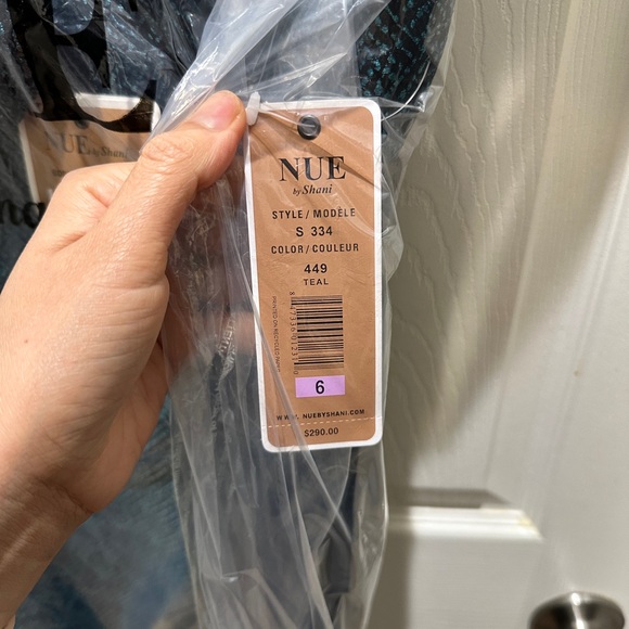 NUE by Shani $290 Women's Teal and Black pencil Dress - Picture 6 of 8